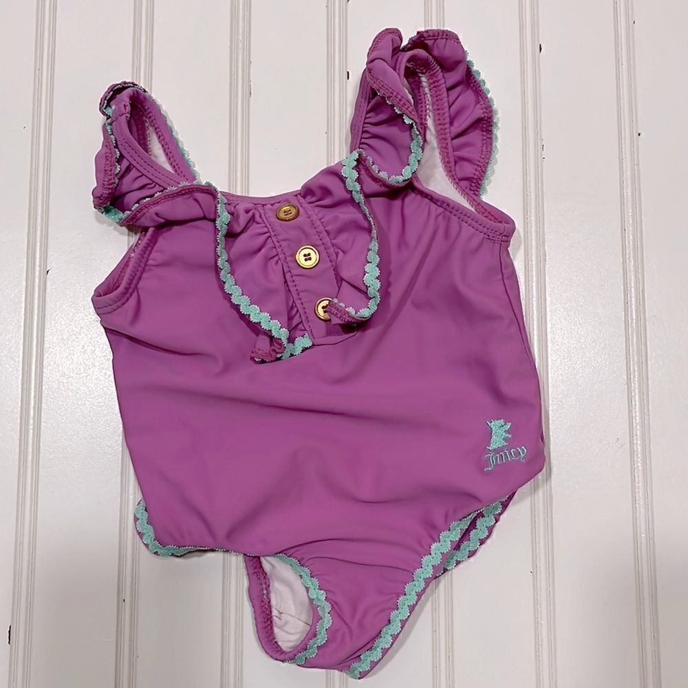Juicy Couture purple one piece swim suit